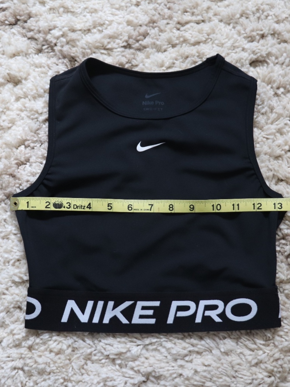 Nike Big Kids Girls Pro Dry-Fit Cropped Tank Top Color Black Size XS - Picture 3 of 5